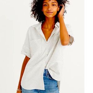 Madewell Flannel Courier Shirt in Stripe Small